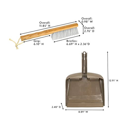 Harper Live.Love.Clean. Snap-Together Bamboo Counter Brush & Resin Dust Pan Set for Cleaning Dust, Pet Hair & Fine Dry Dirt - style: Bamboo Counter Brush & Dust Pan