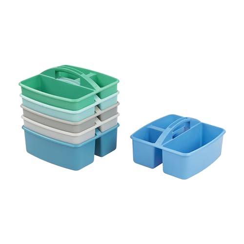 ECR4Kids 3-Compartment Small Plastic Caddy, Multipurpose Organization, Contemporary, 6-Pack - color: Contemporary