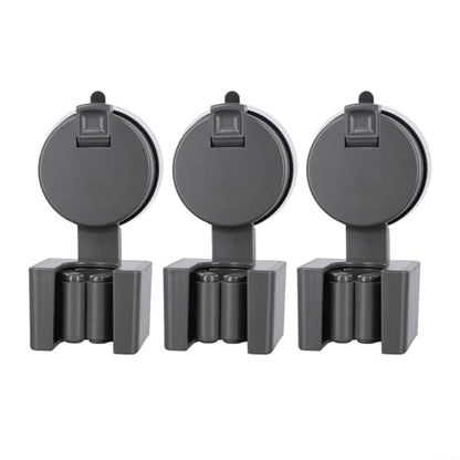 3-Piece Wall-Mounted Suction Cup Broom Holder and Mop Organizer for Kitchen, Bathroom & Garage – Strong Vacuum Clamp Hooks for Brooms, Mops, Pans(C) - size: C