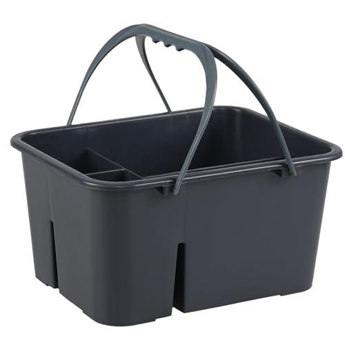 Plastic Cleaning Caddy with Handle, Portable Storage Caddy, Gray, F