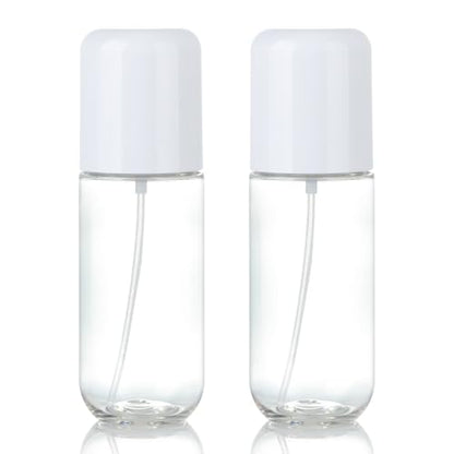 Bynccea Travel Spray Bottle 3.4oz/100ml Plastic Mini Bottle Set - Fine Mist Mini Empty Spray Bottles - Refillable Small Spray Bottles for Cleaning Solutions, Liquid Cosmetics - color: Clear*2
