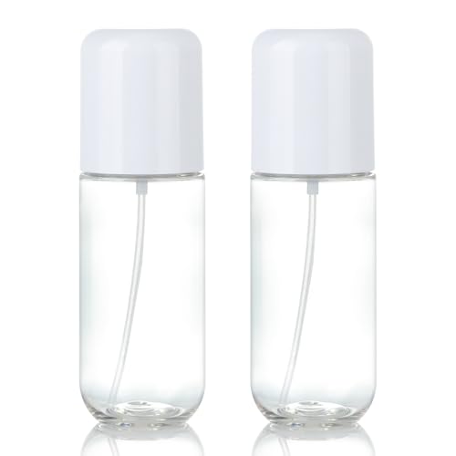 Bynccea Travel Spray Bottle 3.4oz/100ml Plastic Mini Bottle Set - Fine Mist Mini Empty Spray Bottles - Refillable Small Spray Bottles for Cleaning Solutions, Liquid Cosmetics - color: Clear*2