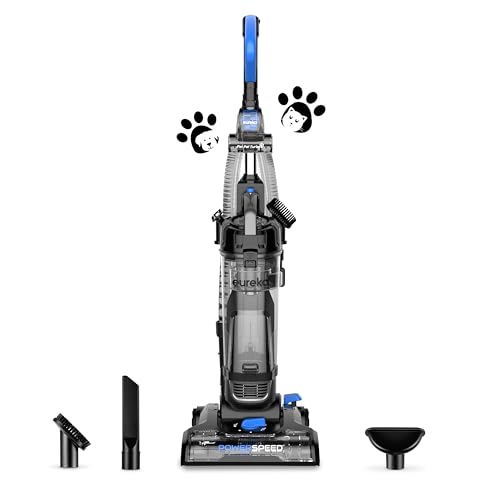 Eureka PowerSpeed Lightweight Upright Vacuum Cleaner for Carpet and Hard Floor, Powerful Bagless Upright Vacuum Cleaner for Home Pets, NEU181A, Blue - color: Blue, size: NEU181A with Pet Tool
