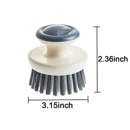 Dish Scrub Brush,Ergonomic Grip Palm Brush,Kitchen Scrub Brushes for Cleaning, Dish Scrubber with Stiff Bristles for Sink, Pots, Pans（2 Pack） - color: Grey Blue