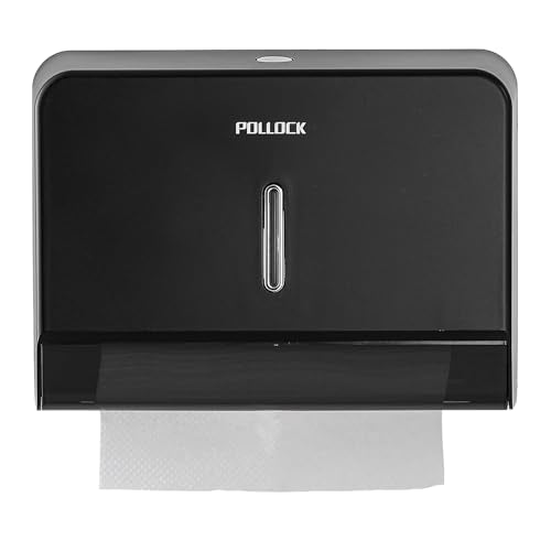 Commercial Paper Towel Dispenser Wall Mounted, Trifold/C-Fold/Multifold Hand Towel Holder, Hand Towel Dispenser for Bathroom Tissue Dispenser, Large Capacity 200 Sheets (Black-5853) - color: Black-5853