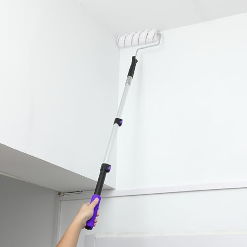 Bates- Telescopic Extension Pole, 3 Ft, Aluminum Alloy, Sturdy Multi-Purpose Extension Pole with Flip-Lock Design for Painting, Dusting and Cleaning - color: Black and Purple, size: 3 Ft, 1 Pack