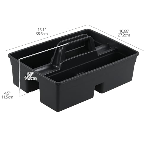 6-Pack 3 Compartment Plastic Cleaning Supplies Caddy with Handle | Cleaning Tool Organizer Storage Tote