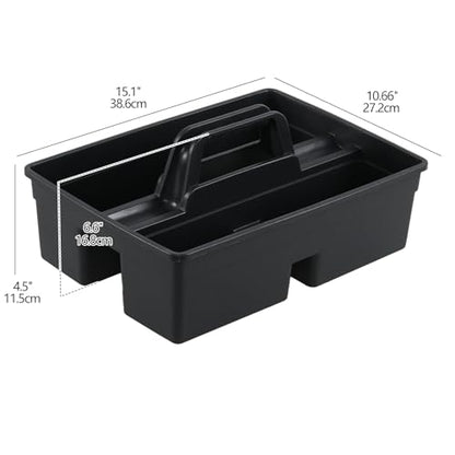 6-Pack 3 Compartment Plastic Cleaning Supplies Caddy with Handle | Cleaning Tool Organizer Storage Tote