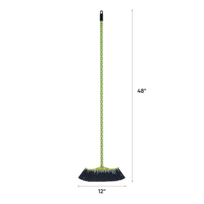 Superio Polka Dot Printed Broom, Premium Black Plastic Bristles, Heavy-Duty Household & Outdoors, Easy Swiping, Multi-Surface, USA Wooden Handle, 12 Inch Sweeping Head - color: Polka Dot Design, size: 1-Pack