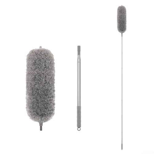 Microfiber Retractable with Telescopic for Prime Ceilings Extendable Duster Handle Grey Washable Electrostatic Dusting Tool Flexible Head 280cm(2.5M) - size: 2.5M