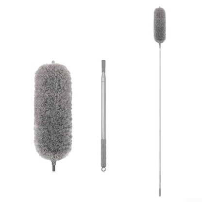 Microfiber Retractable with Telescopic for Prime Ceilings Extendable Duster Handle Grey Washable Electrostatic Dusting Tool Flexible Head 280cm(2.5M) - size: 2.5M