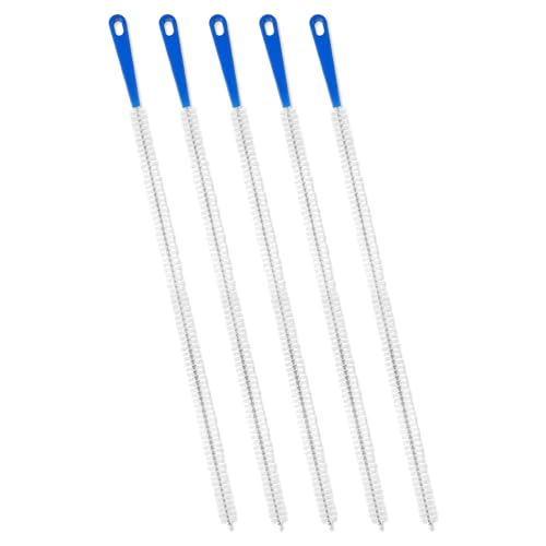 Grevosea 5 Pcs Drain Cleaning Brushes, Sink Drain Brush Pipe Cleaning Flexibly Bendable Sink Brush for Toilet Kitchen Sink Bathroom Tub Shower and Sewer Drain Cleaner Tool (45cm/17.72inch)