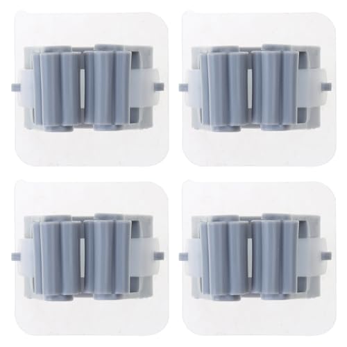 4-Pack Mop And Broom Holder Wall Mount Broom Grippers Holds Self Adhesive Drilling Broom And Dustpan Hanger For Home Wall Mount Broom Grippers