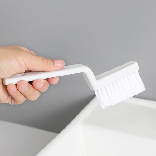 Grout Cleaner Brush with Stiff Bristles for Tile Joints and Crevices Angled Design Scrubber for Bathroom Kitchen Window Tracks Blinds Car Vents Shower Door Tracks and Other Tight Spaces(Flat head) - size: Flat head