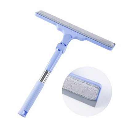Shower Squeegee for Glass Doors, Cleaning Tile Wall,Car,Windshield Squeegee with 12" Blade and 15" Long Handle Bathroom Cleaner Tool for Household Home Window Mirror,