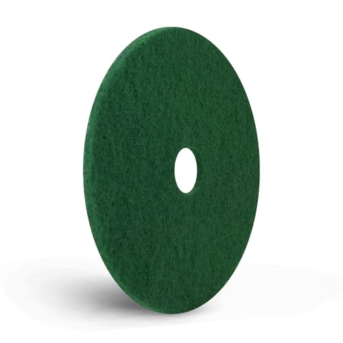 Virginia Abrasives Green Floor Maintenance Pads, Heavy Duty Non-Woven Scrub Pads for Floor Scrubber Machine & Orbital Machines, Deep Cleaning & Light Stripping for Heavily Soiled Floors, 17" - 5 Pack - size: 17 inches