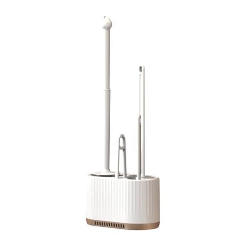Basaza Toilet Brush and Holder Set Toilet Bowl Cleaning Brush and Holder for Bathroom 4 in 1 White Toilet Bowl Cleaner Brushes & Holders Bathroom Accessories Floor Standing or Wall Mounted - color: White 4 in 1 Toilet Brush and Holder Set
