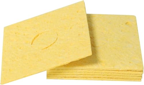 20 PCS High Temperature Compressed Sponge for Soldering Iron Tip Cleaning – 61mm (6x6cm) Square – Reusable Cellulose Pad