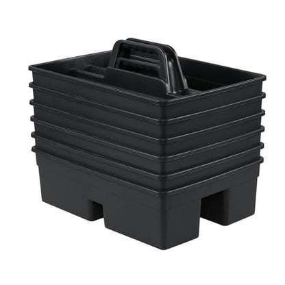 6 Packs Plastic Cleaning Supplies Storage Caddy with Handle, 3-Compartment Portable Shower Basket Tote
