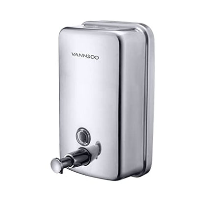 Commercial Soap Dispenser Wall Mount Stainless Steel Manual Liquid Pump Rust-Proof Leak Free for Bathroom (34 fl.oz./1000ml) - size: 34 fl oz