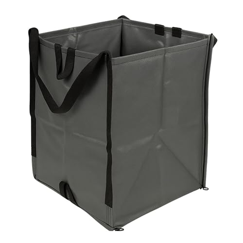 DURASACK Heavy Duty Home and Yard Bags 48-Gallon Reusable Self-Standing Lawn and Leaf Bags Garbage Can with Reinforced Handles, Gray - color: Gray