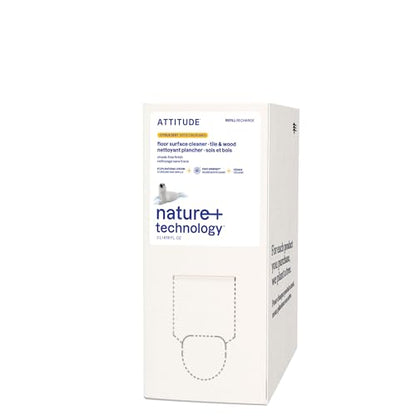 ATTITUDE Floor Cleaner Refill, EWG Verified, Streak-Free, Vegan & Plant-Based for Tile, Wood & Laminate Floors, Citrus Zest Scent, 67.6 Fl Oz - size: 67.6 Fl Oz (Pack of 1)