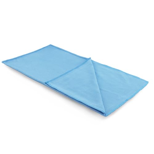 SPTA Ultra Fine Microfiber Cloths for Glass, 12 Pack Microfiber Glass Cleaning Cloth, 16 InchX16 Inch, 300GSM, Lint Free Quickly Clean Window, Glasses, Windshields, Mirrors, and Stainless Steel, Blue