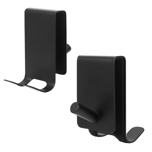 2-PCS Over Shower Door Towel Hooks for Frameless Glass, Stainless Steel Double-Sided Non-Slip Towel Hooks for Towels, Razor, Robes, Bath Towels, Bathroom Glass Door Towel Holder (2, Black) - color: Black