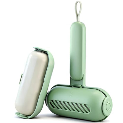 Sliner 2 Pack Reusable Lint Roller for Pet Hair New Silicone Washable Sticky Roller Portable Lint Remover Extra Sticky Cleaner Cat Dog Hair Remover for Pet Clothes Sofa(Green) - color: Green