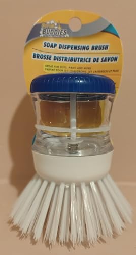 Kitchen Soap Dispensing Brush with Soap Storage Container