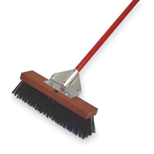 TOUGH GUY Black Steel Push Broom with Handle