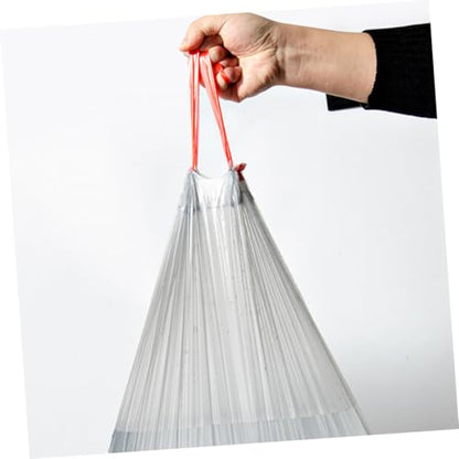 5 Rolls Thickened Drawstring Garbage Bags Disposable Rubbish Pouches Strong Trash Storage Bags for Kitchen Bathroom Home Use Random Color