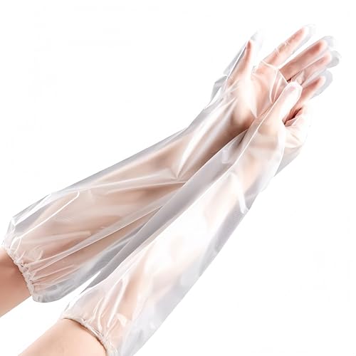 20 PCS Large ，Extra Long Disposable Cleaning Gloves, 23.6 inch Waterproof Long Sleeved Gloves, Suitable For Household Cooking, Dishwashing, Hair Dyeing, Etc