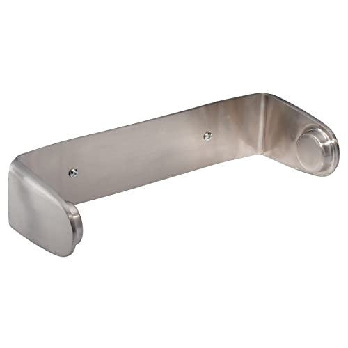 mDesign Metal Wall Mounted Paper Towel Holder Dispenser for Walls or Under Cabinet in Kitchen, Pantry, Cupboard, Sink Storage, Holds Jumbo Rolls - Omni Collection - Brushed Stainless Steel - color: Brushed