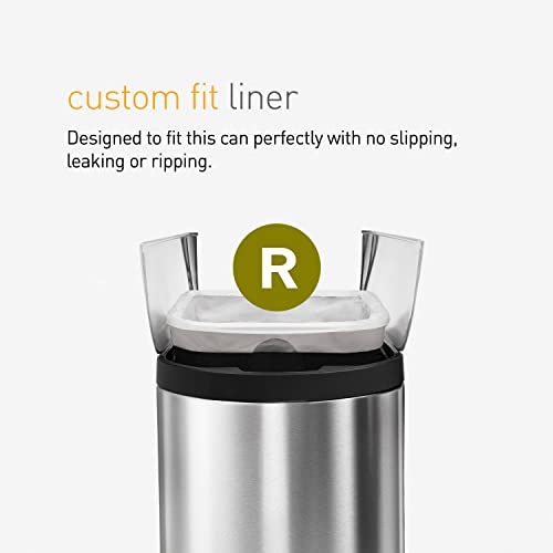 simplehuman Code R 60 Count Custom Fit Liners, Drawstring Kitchen Trash Bags, One-by-One Mess-Free Dispense, Extra Thick & Double Seamed, 50% PCR Plastic, 9-10 Liter / 2.6 Gallon, White - size: 60 Count (Pack of 1)