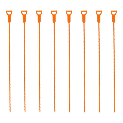 8 Pack 25 Inch Drain Snake Clog Remover Tool,Hair Cleaner for Shower, Kitchen Sink, Bathtub and Bathroom, Flexible Plastic Drain Auger Cleaning Tool