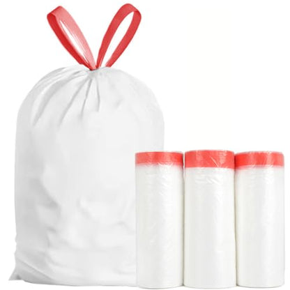 Ultra Thick Heavy Duty 16-18 Gallon Drawstring Trash Bags | White Leak Proof Large Plastic Garbage Bags for Tall Kitchen Home Office bedroom bathroom livingroom restaurant