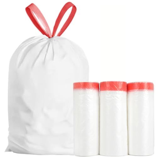 Ultra Thick Heavy Duty 16-18 Gallon Drawstring Trash Bags | White Leak Proof Large Plastic Garbage Bags for Tall Kitchen Home Office bedroom bathroom livingroom restaurant