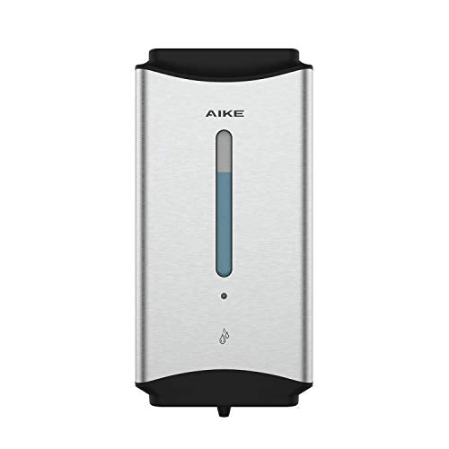 AIKE Automatic Soap Dispenser Commercial Wall Mounted Liquid Dispenser Brushed Stainless Steel Finish 1100ml Large Capacity - color: Brushed Stainless Steel