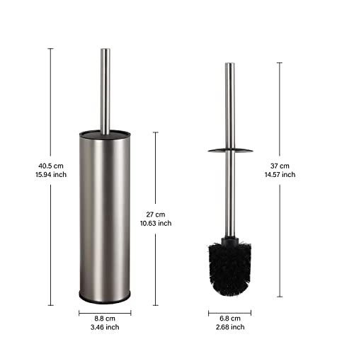 Toilet Brush and Holder,Stainless Steel Toilet Brushes for Bathroom with Holder 2pack Brushed Nickel - color: Brushed Nickel