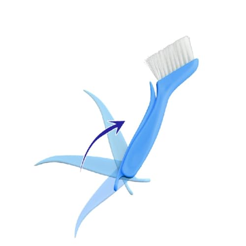 1-Pack Blue Crevice Cleaning Brush – Narrow Gap Scrub Brush for Window Tracks, Door Frames, Corner Grooves, Tile Seams and Household Detail Cleaning
