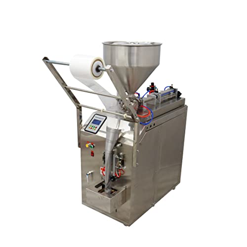 INTBUYING Automatic Quantitative Paste Liquid Filling Packing Machine 10-100ml Stainless Steel Automatic Liquid and Paste Filling Sealing Machine for Water Milk Oil Vinegar 110V