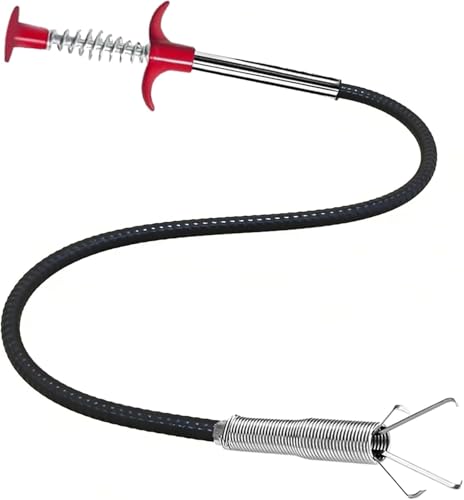 33 Inch Drain Snake Toilet Snake, 4-Claw Flexible Grabber Claw, Metal Core Pipe-Safe Clog Remover & Pick Up Small Items for Sink Shower Tub Kitchen - color: 33inch