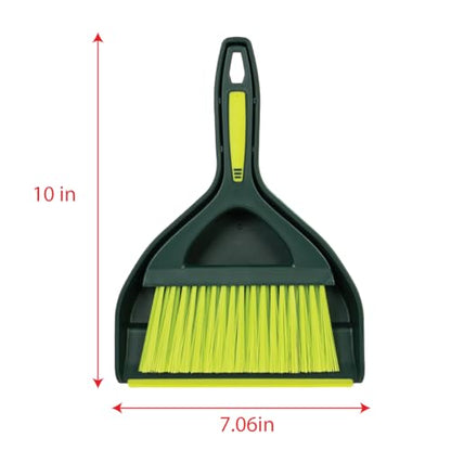 Pine-Sol Mini Dustpan and Brush Set | Nesting Snap-On Design | Portable, Compact Dust Pan and Hand Broom for Cleaning, Green - size: (Pack of 1)