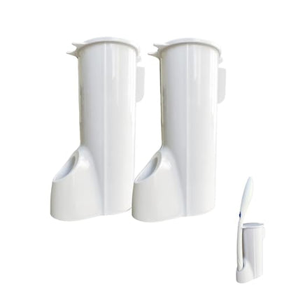 2 Packs Toilet Wand Caddy Holder (Holder Only, No Wand), Disposable Brush Kit, Stand Toilet Cleaning Starter Kit, Wall Mounted Storage Caddy. - color: Pearl White