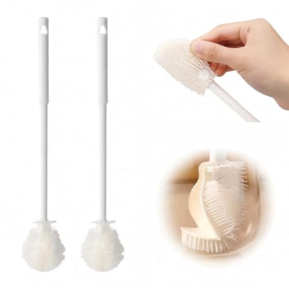 360° Flexible Silicone Bottle Brush, 2026 New Bottle Cleaner Brush with Long Handle, Water Bottle Cleaner, Deep Cleaning for Baby Bottles,Glassware, Narrow Neck Containers (2pcs) - color: 2pcs
