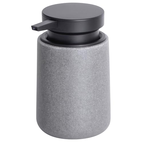 Clasin Home Liquid Soap Dispenser with Easy-to-Press Pump, 10 oz Refillable Hand Soap Dispenser with Extended Spout for Bathroom Kitchen Dish Lotion, Modern Stone Texture (Gray) - color: Gray