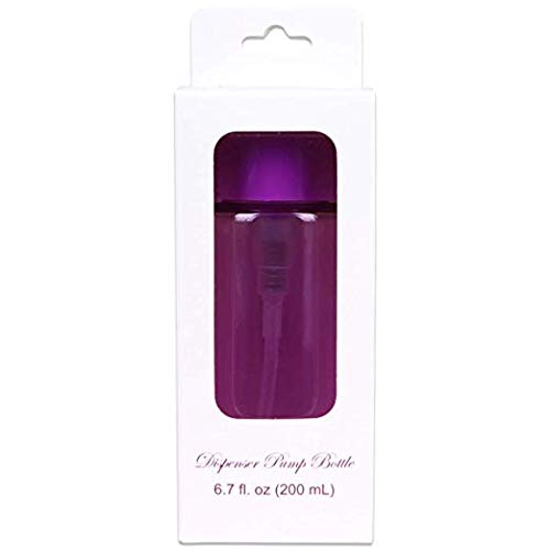 7oz Purple Push Down Pump Dispenser Empty Refillerble Bottle with Flip Top Cap - for Nail Polish, Travel, Cosmetics Packaging - color: Purple, size: 7 Ounce - 1 Bottle