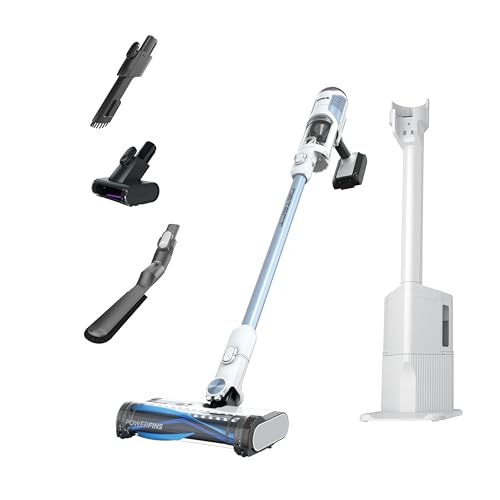 Shark Detect Clean & Empty | Lightweight Cordless Vacuum Cleaner with Auto-Empty System | HEPA Filter, Portable Handheld Attachment, Powerfins Brushroll | Cloudy Blue | IW4624 - style: Detect Clean & Empty