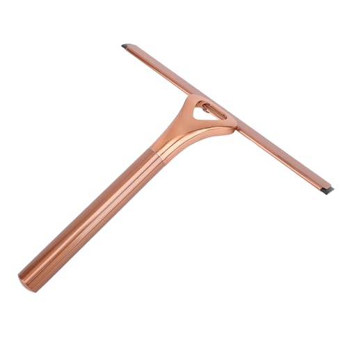 CHICIRIS 304 Stainless Steel Shower Squeegee, All Purpose Bathroom Cleaner Tool for Shower Glass Door Tile Wall Mirror Car, with Silicone Wiper and Suction Cup Hook (Bronze) - size: Bronze